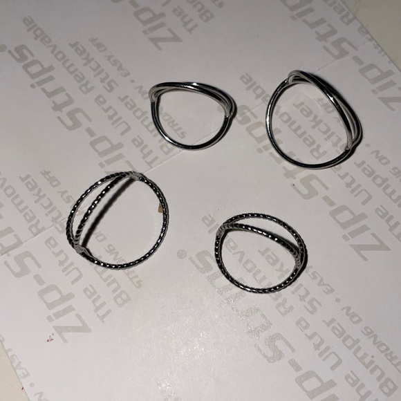 4pc silver jacks rings - Picture 1 of 1